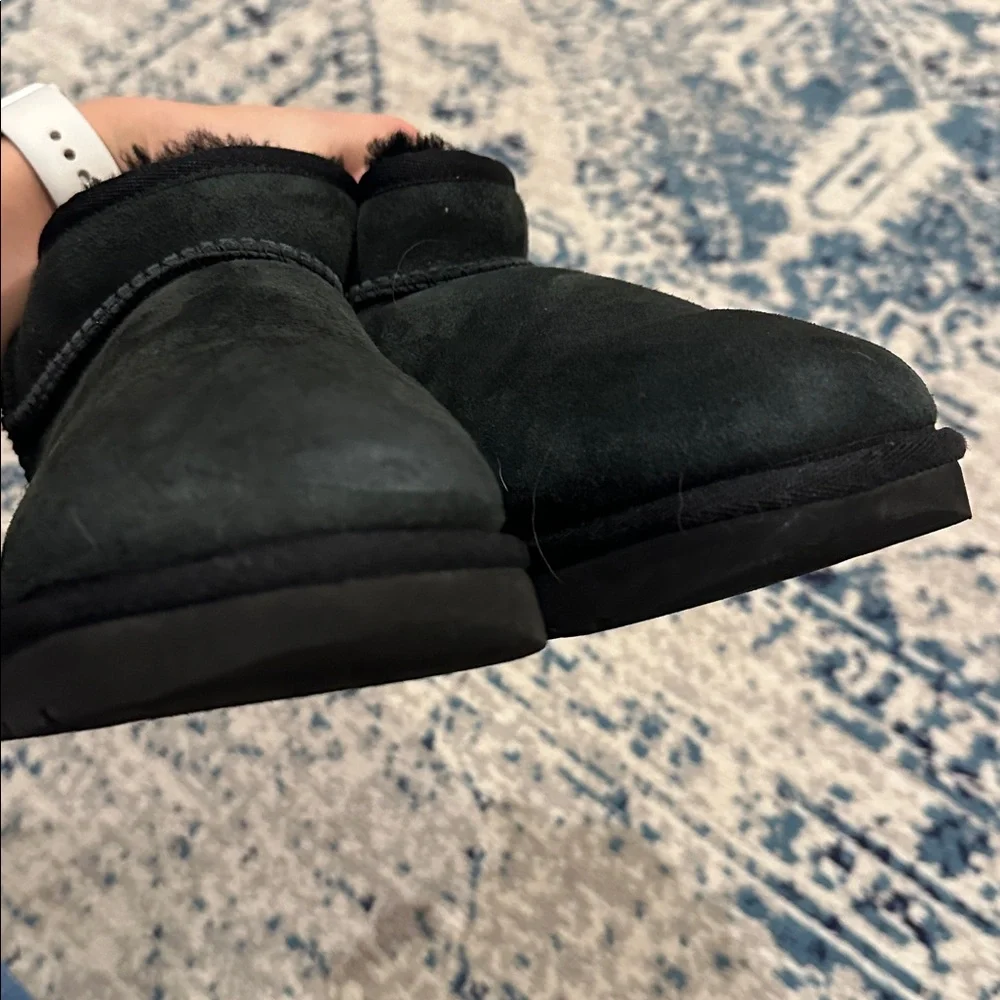 UGG Women's Black Suede Ankle Winter Boots